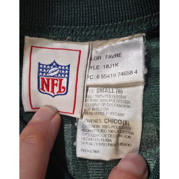 Nfl Green Bay Packers Brett Favre Youth #4 Jersey size Small 8 Green Gold - Picture 3 of 6